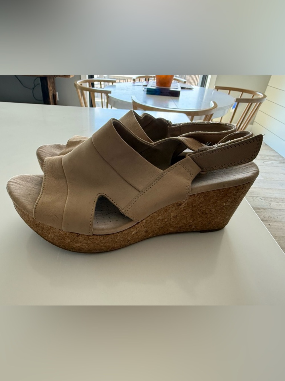 Clark’s Anadell Comfort Cork Wedge Sandal - Beige